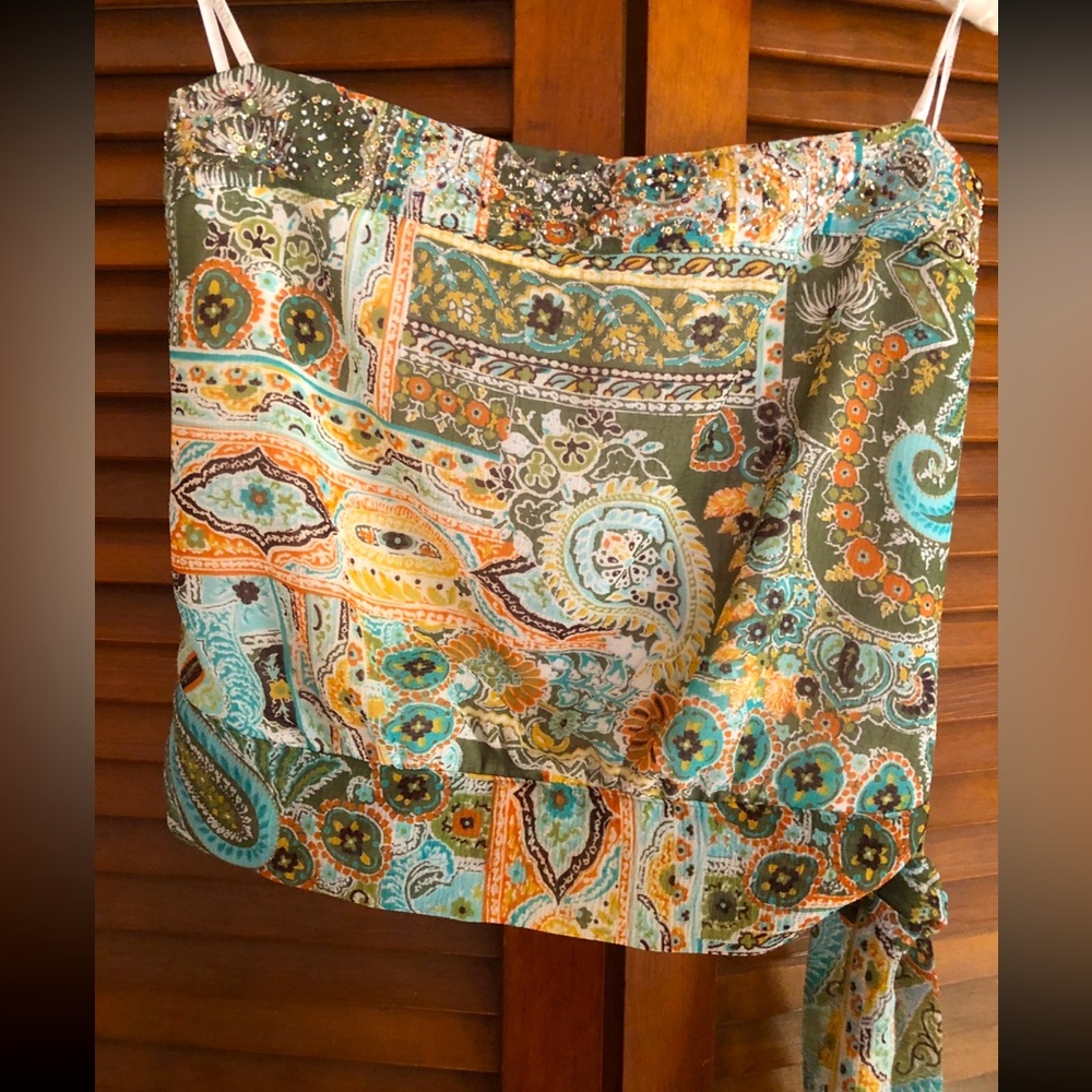 XOXO tube top with beading detail